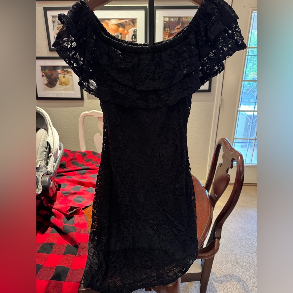Ci Sono Black Lace Dress